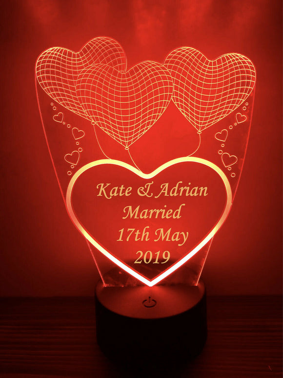  LED Multi Colour Light Heart Sign - Wedding Or Anniversary gift
